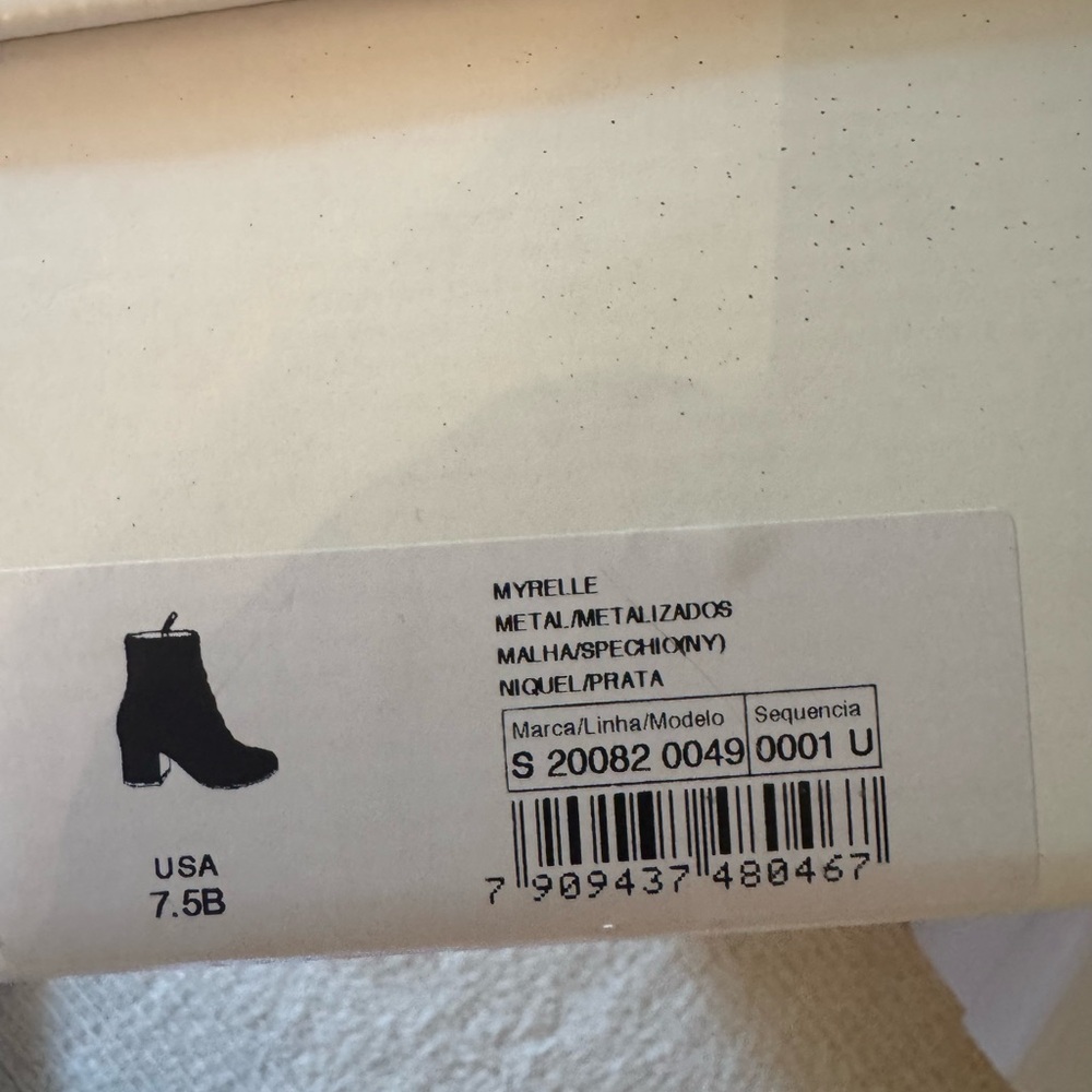 Schutz Silver Embellished Block Heel Ankle Boots - Picture 5 of 5